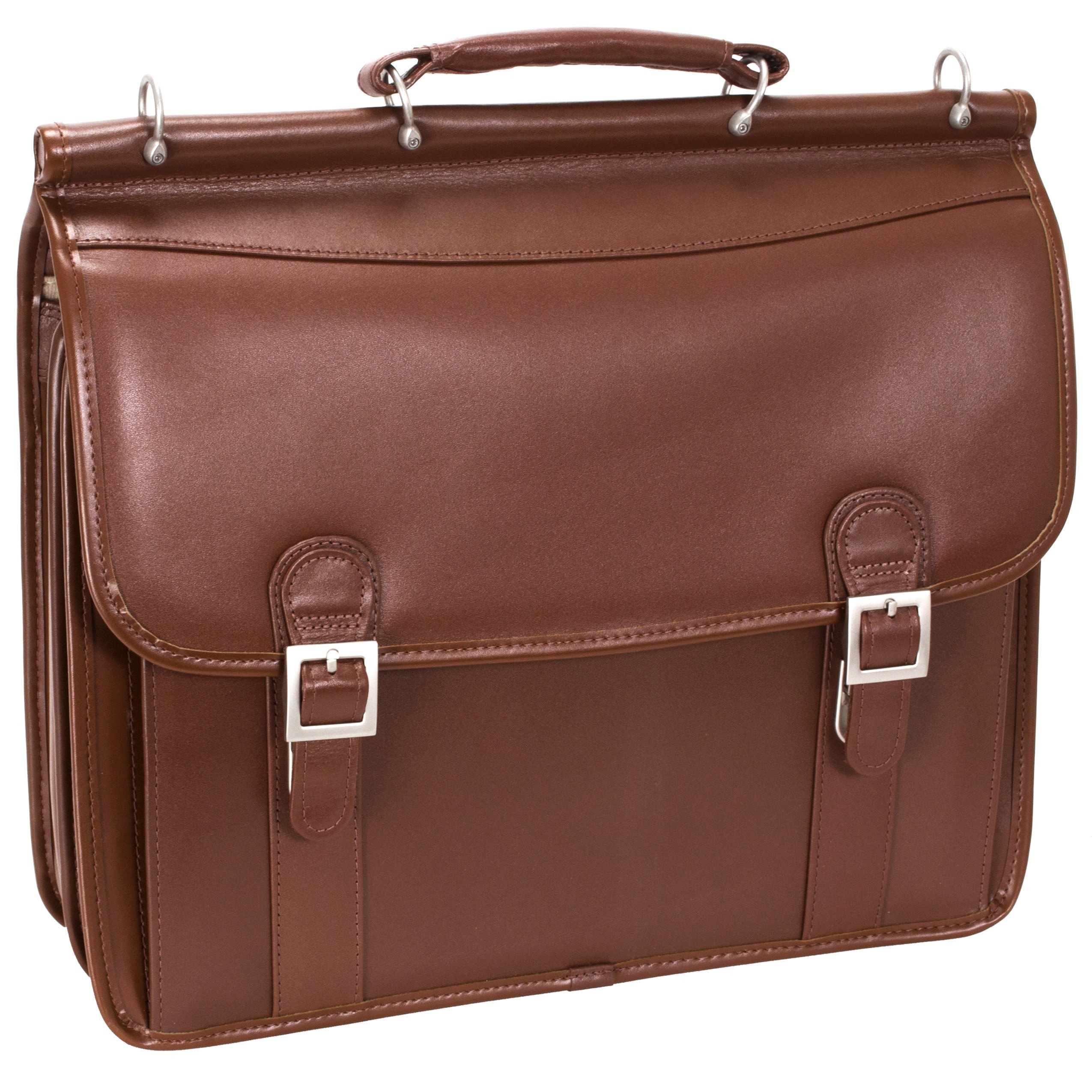 Mcklein Halsted Brown Double Compartment Laptop Briefcase