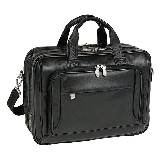 McKlein Black West Loop Expandable Double Compartment Briefcase ...