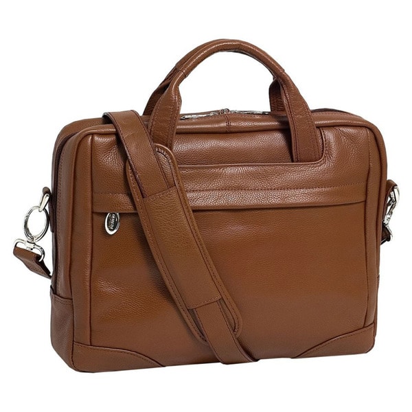Shop McKleinUSA Montclare Brown Small Leather 13 inch Laptop Briefcase - On Sale - Free Shipping ...
