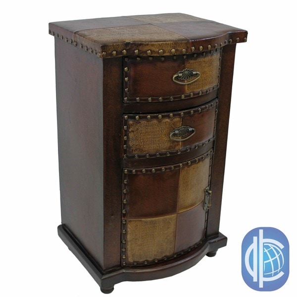 International Caravan Faux Leather Cabinet International Caravan Accent Pieces