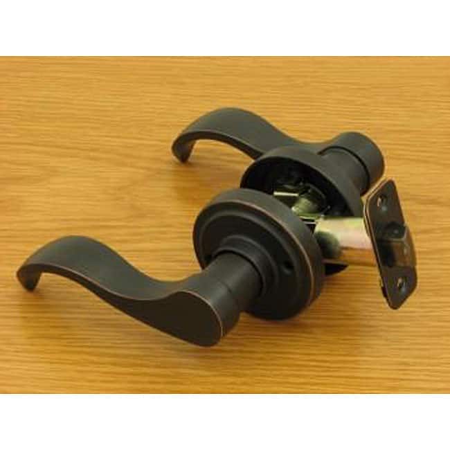 Dark Oil-rubbed Bronze Door Lever Passage Set