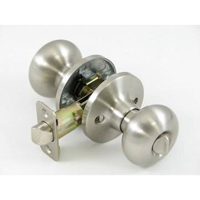 Satin Nickel Mushroom Privacy Set Doorknob