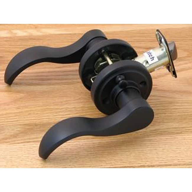 Matte Black Door Lever Privacy Set