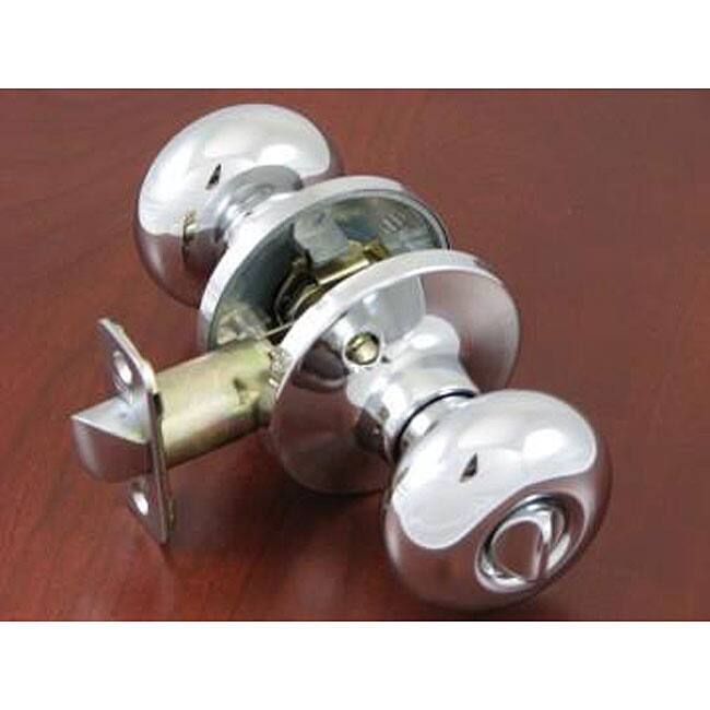 Polished Chrome Locking Privacy Doorknob Set