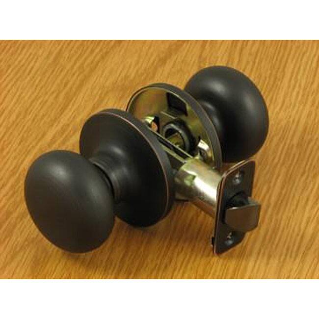 Dark Oil-rubbed Bronze Mushroom Doorknob Set