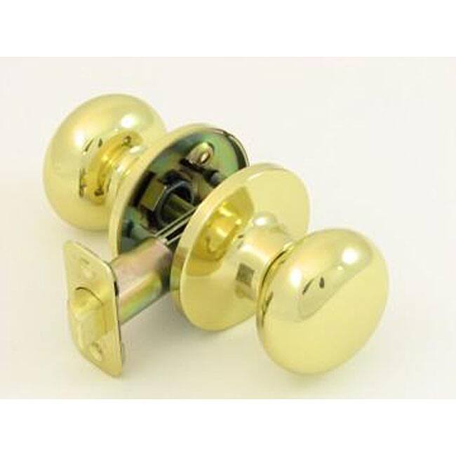 Polished Brass Doorknob Passage Set