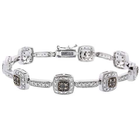 DB Designs Sterling Silver 2/5ct Diamond Link Bracelet