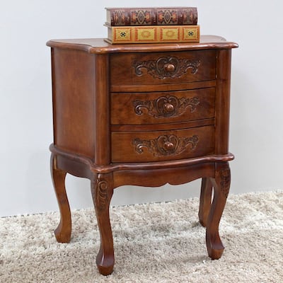 Windsor Carved 3-Drawer Night Stand