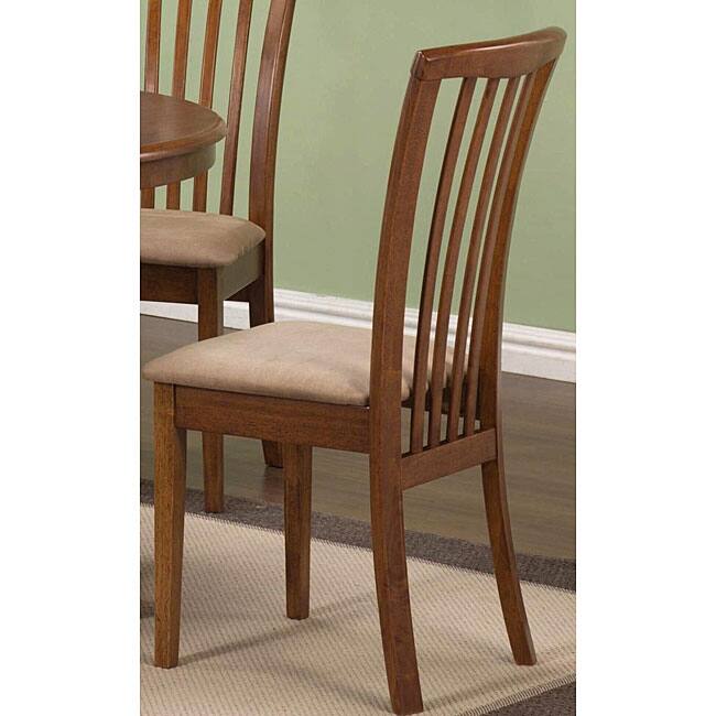 Cherry Oak Wood Slat-back Chairs (Set of 2)