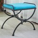 preview thumbnail 3 of 6, Cambridge Iron Vanity Bench with Cushion Aqua Blue
