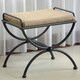 preview thumbnail 1 of 6, Cambridge Iron Vanity Bench with Cushion Java
