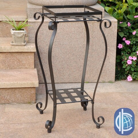 International Caravan Mandalay Square Iron Plant Stand - 28"h x 15"w x 15"d