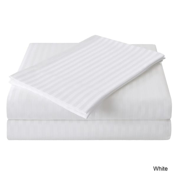Fitted Sheet All USA Size Ivory Stripe Egyptian Cotton 800 TC 15/' Deep Pocket