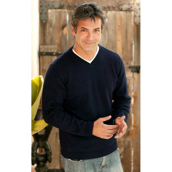 Novica Wool 'Oceanic' Men's Navy Blue Sweater