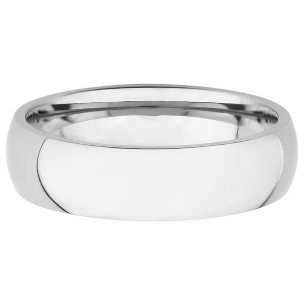Noureda 6MM Stainless Steel High Polished Light Comfort Fit Traditional Dome Wedding Band Ring