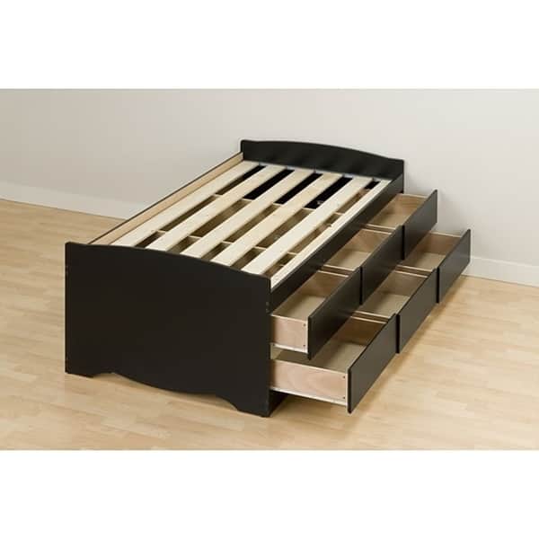Black Twin 6 Drawer Captain S Platform Storage Bed Overstock 3701226