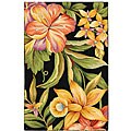 Safavieh Hand-hooked Paradise Black Wool Runner Rug - 2'6" x 4'