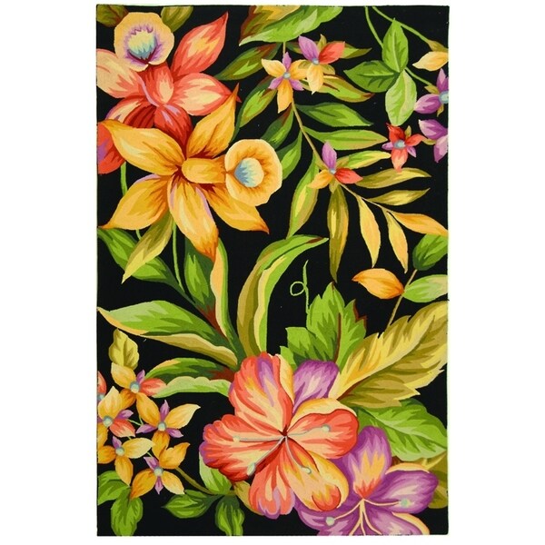 Safavieh Hand-hooked Paradise Black Wool Rug - 8'-9" x 11'-9"