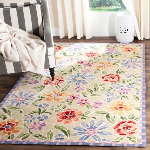 Safavieh Hand-hooked Mosaic Ivory Wool Rug - 8'9 X 11'9