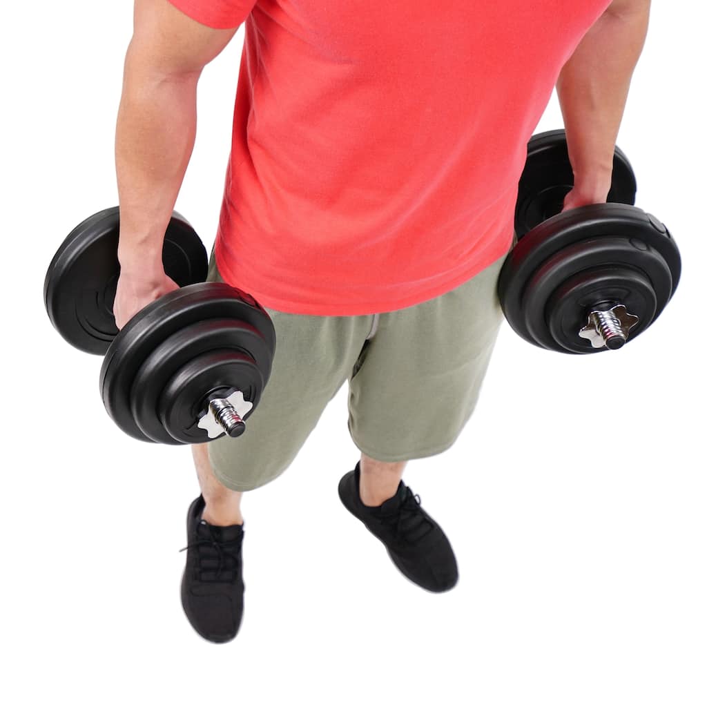 Sunny Health & Fitness No. 060 Vinyl 40 Pound Dumbbell Set