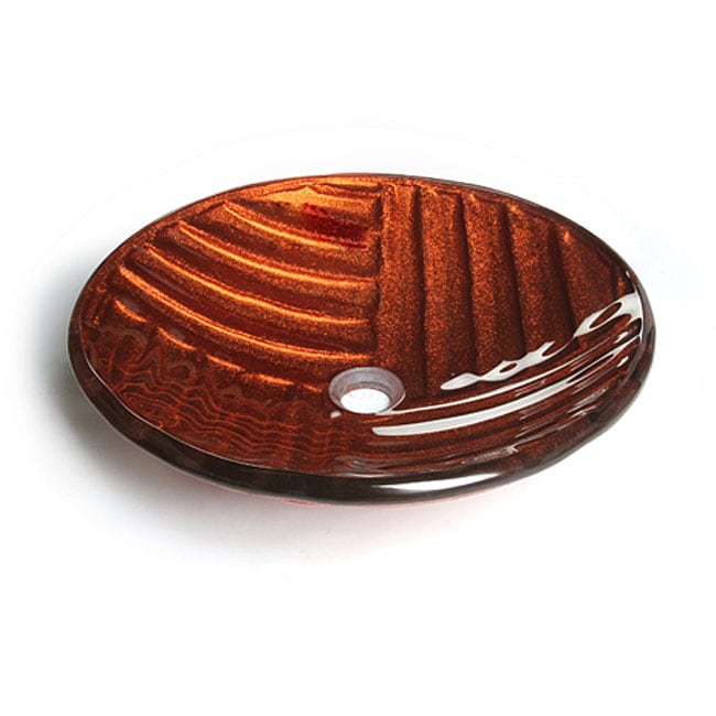 Woven Bronze Tempered Glass Vessel Sink