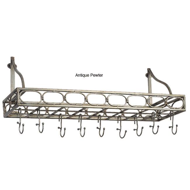 Antiqued Hanging 8-hook Pot Storage Rack