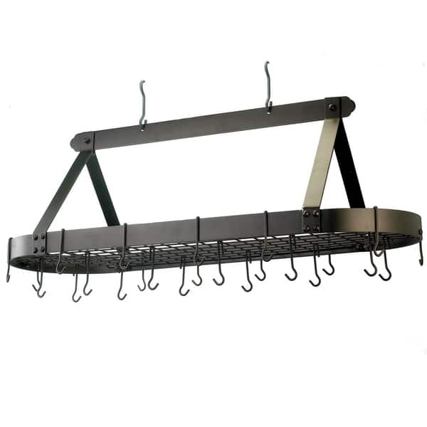 Shop Old Dutch Oval Hanging Pot Rack With Grid 24 Hooks Free