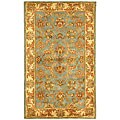 Safavieh Handmade Heritage Timeless Traditional Blue/ Beige Wool Rug - 3' x 5'