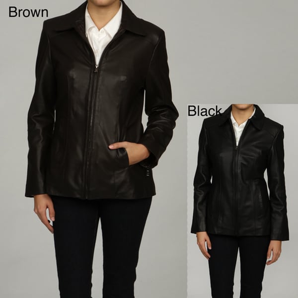 IZOD Women's New Zealand Lamb Leather Jacket - Free Shipping Today ...