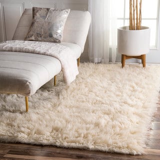 nuLOOM Hand-woven Supreme Flokati Shag Natural Wool Rug (5' x 7) - 5' x 8'  - Bed Bath & Beyond - 8283415