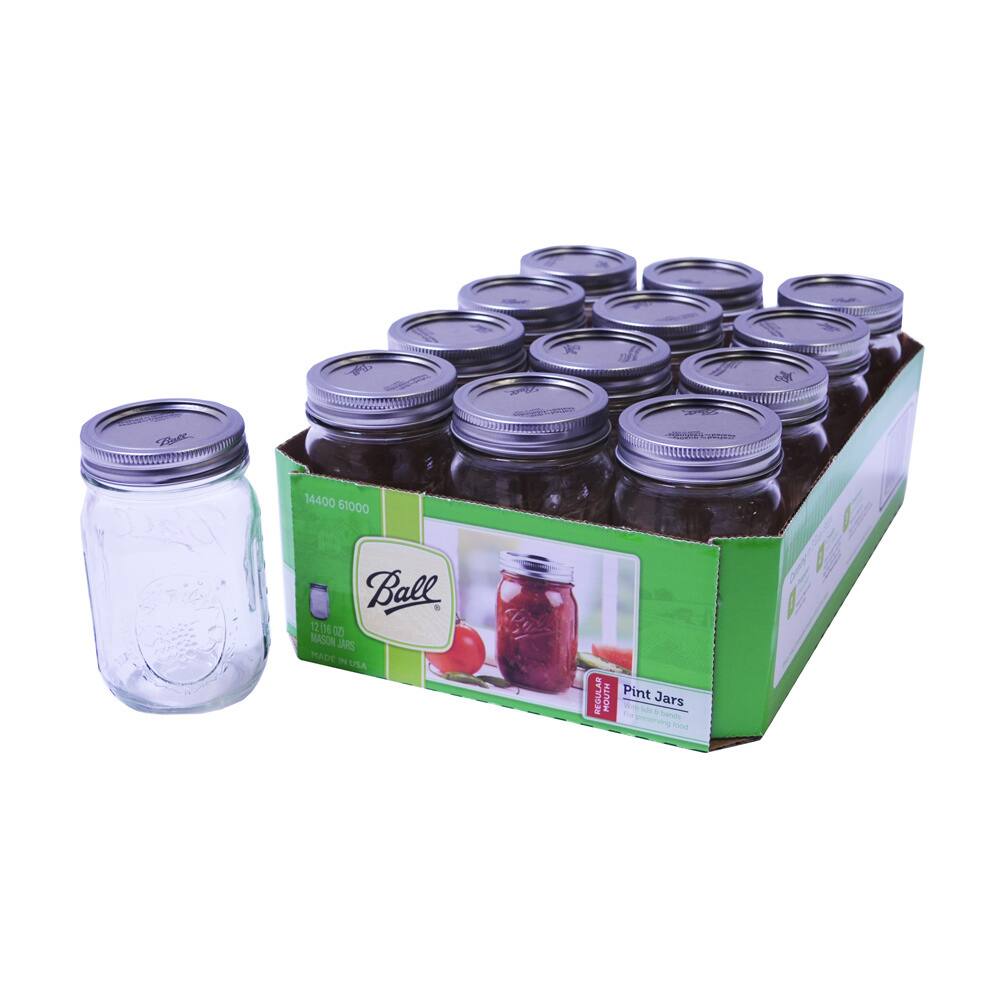 Ball 16-ounce/ Pint Mason Jars (Set of 12) - CLEAR