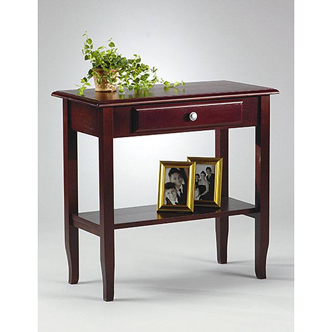 Merlot Foyer Table with Drawer and Shelf
