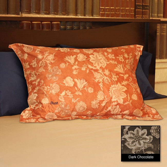 Soft Microsuede Floral Shams (set Of 2)