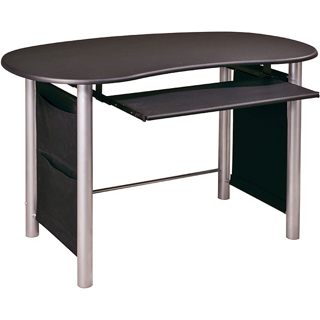 Office Star Black Silver Mixed Media Workstation Desk Free Office Star Black Silver Mixed Media Workstation Desk