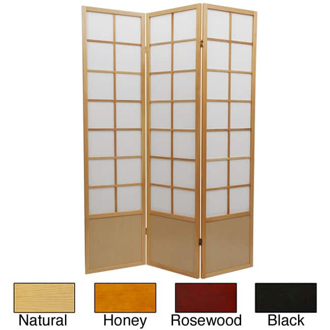 Handmade Wood and Rice Paper 6-foot 5-panel Zen Room Divider (China)