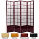preview thumbnail 2 of 3, Handmade Wood and Rice Paper 6-foot 5-panel Zen Room Divider (China) 4 Panel Black