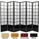 preview thumbnail 4 of 3, Handmade Wood and Rice Paper 6-foot 5-panel Zen Room Divider (China) 6 Panel Rosewood