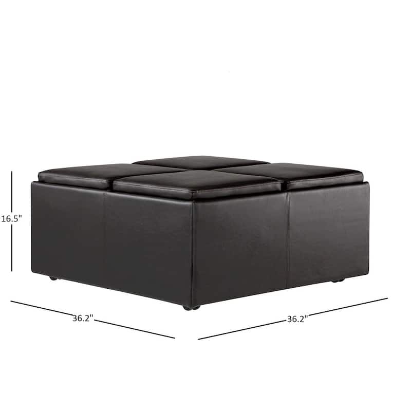Montrose Faux Dark Brown Leather Storage Ottoman by iNSPIRE Q Classic