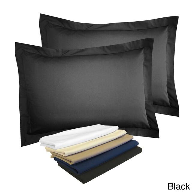 Cotton Blend Poplin Tailored Decorative Pillow Shams (Pack of 2)