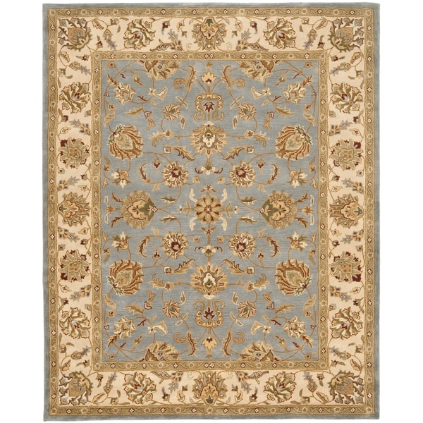 Handmade Heritage Kerman Blue/ Beige Wool Rug (9'6 x 13'6) Safavieh 7x9   10x14 Rugs