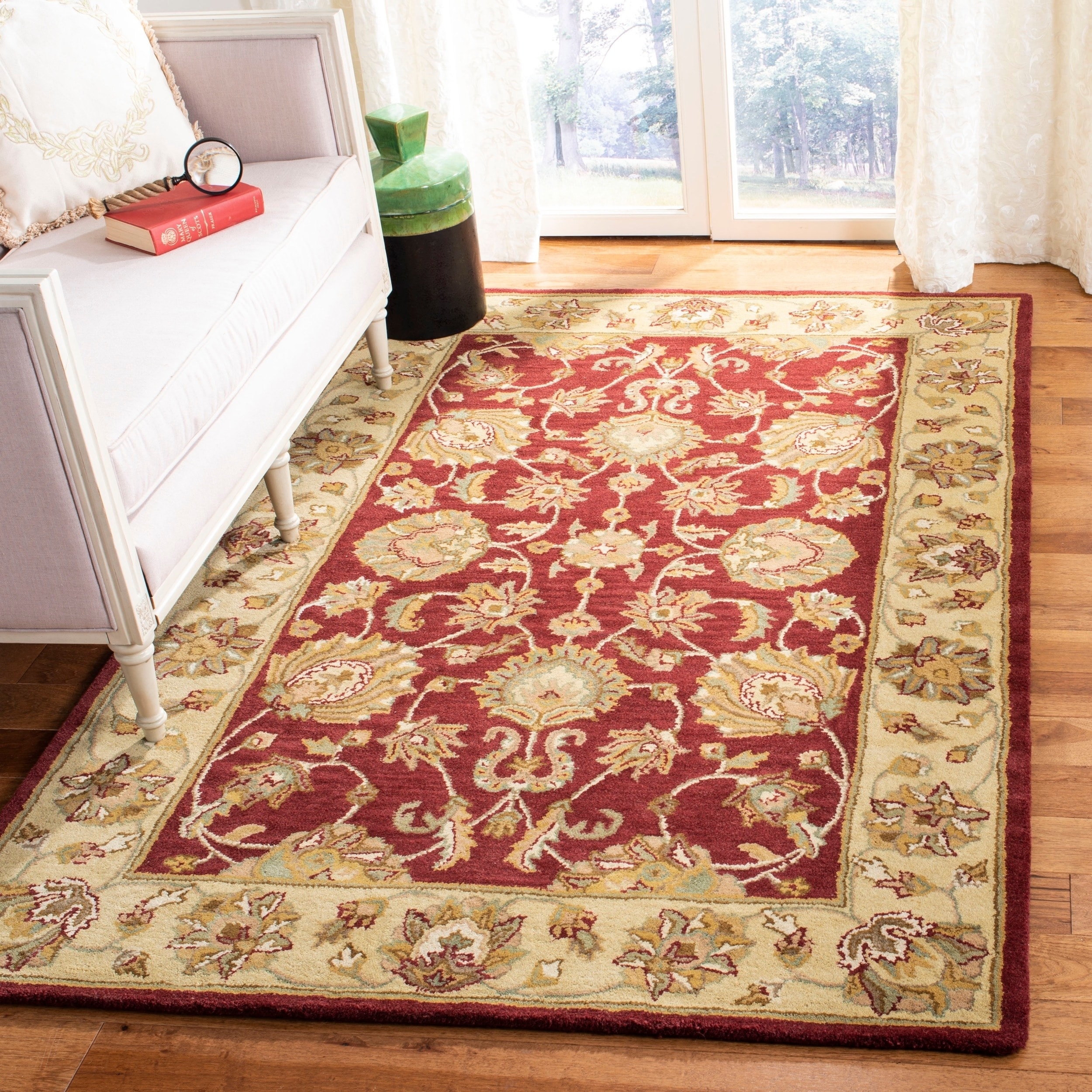 Handmade Heritage Kerman Red/ Gold Wool Rug (4 X 6)