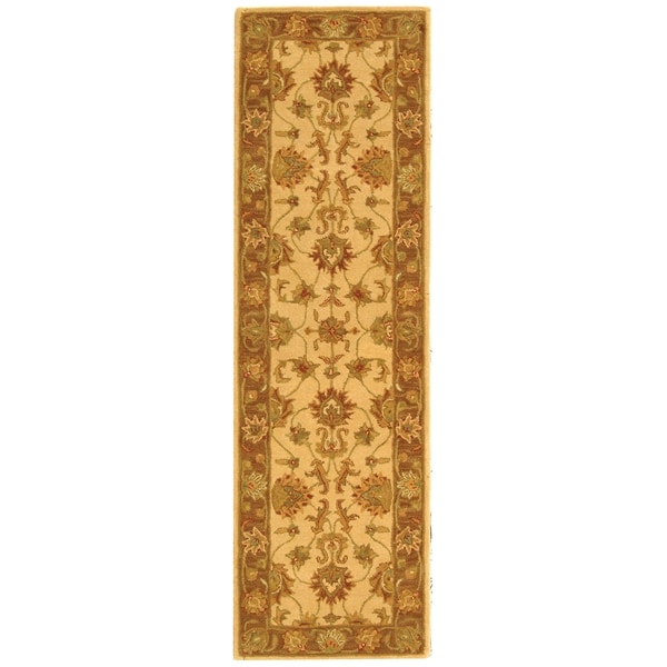 Safavieh Handmade Heritage Kerman Ivory/ Brown Wool Runner (23 x 10)
