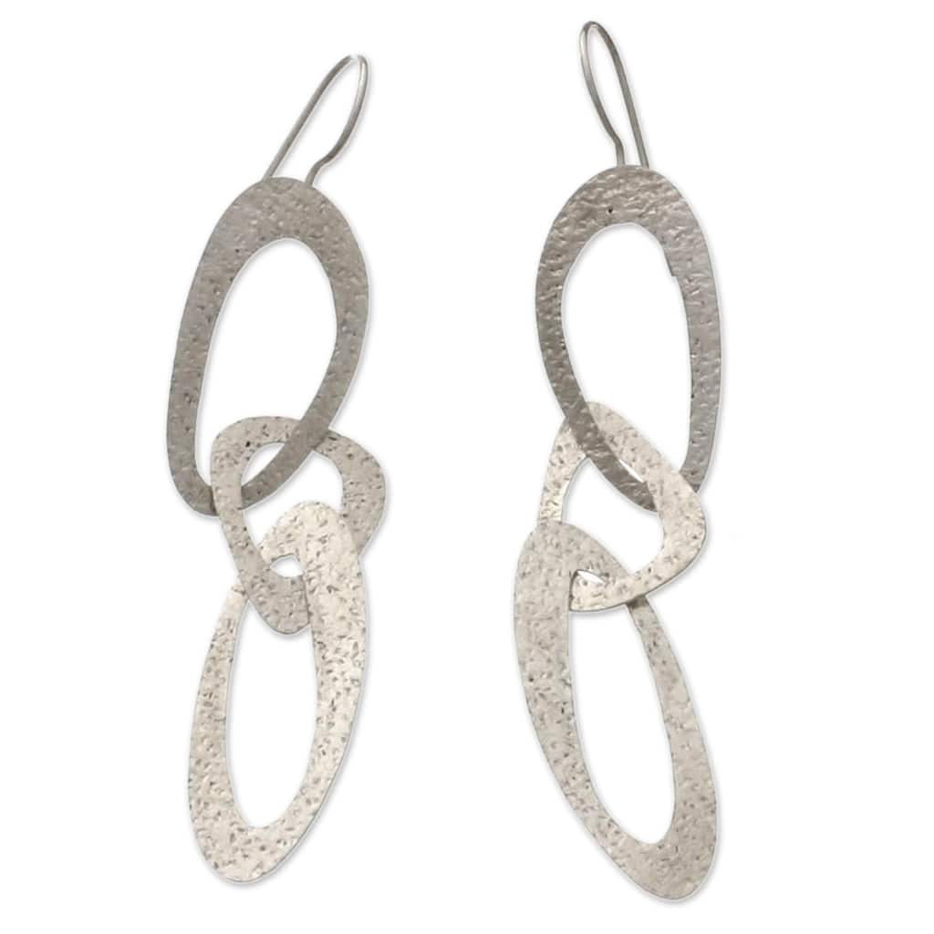 Handmade Sterling Silver Futuristic Earrings (Indonesia)