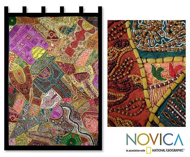 Cotton 'Spring Splendor' Wall Hanging (India)