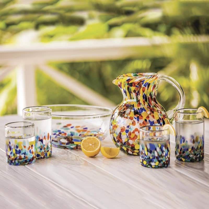 Confetti Multicolor Tumblers Set of 6 Glasses