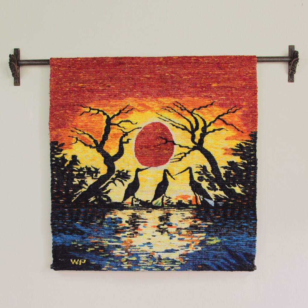 Wool 'Sunset in Manu' Tapestry (Peru)