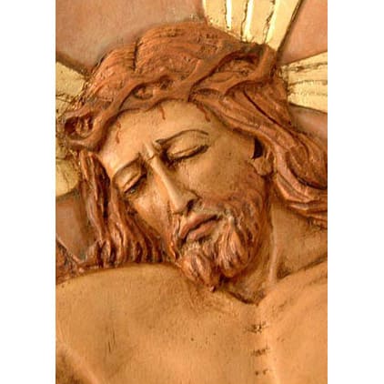 Cedar Byzantine Crucifix Relief Panel