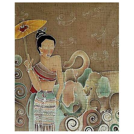 Handmade Grace and Power Batik Wall Hanging (Thailand)