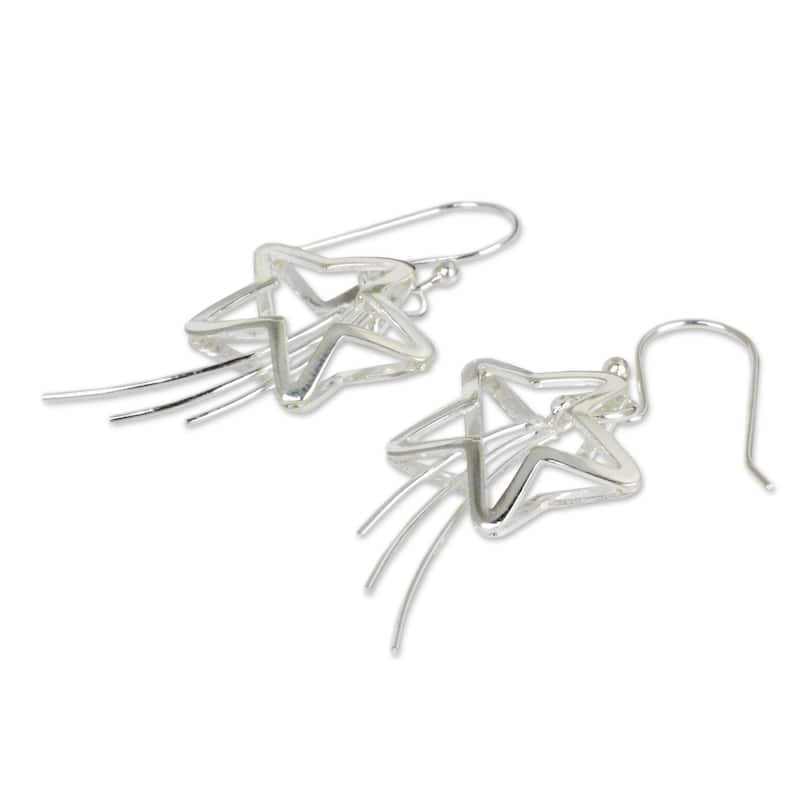NOVICA Sterling Silver 'Shooting Stars' Earrings