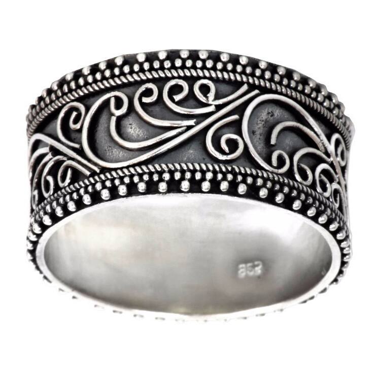 NOVICA Handmade Classic Passion Floral Sterling Silver Ring (Indonesia)
